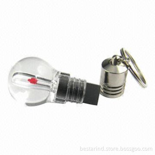 COB UDP Flash Drive, Bulb-shaped, Transparent Housing, Customized Logos/Package, Ideal for Promotion